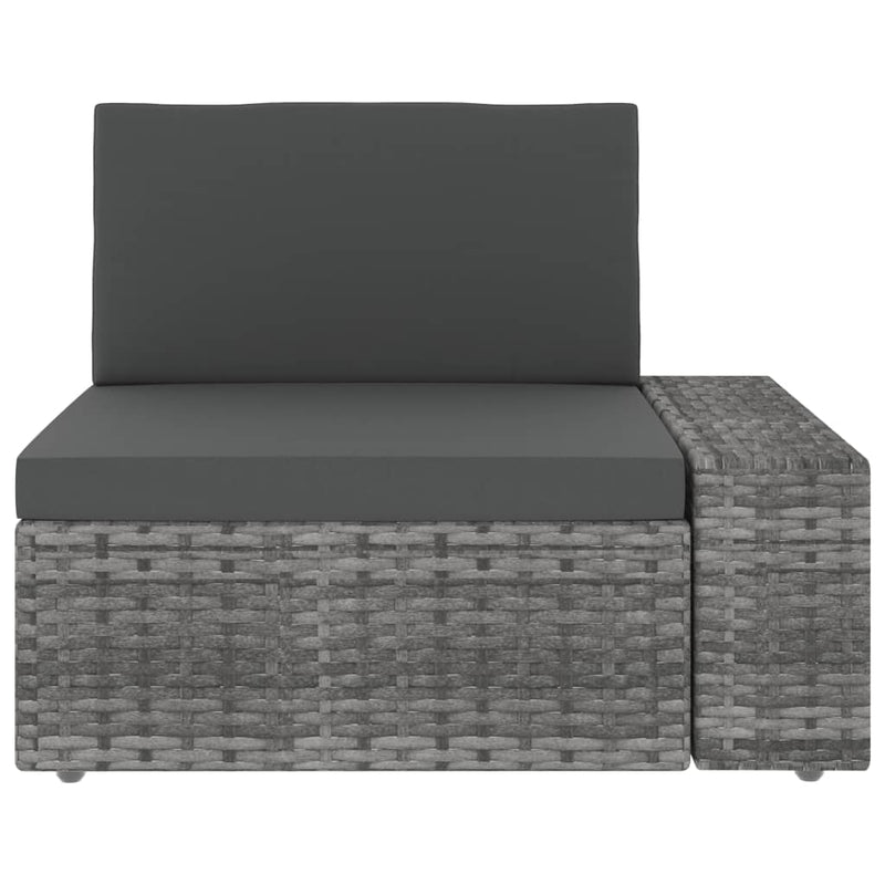 vidaXL 3 részes szürke polyrattan kerti ülőgarnitúra