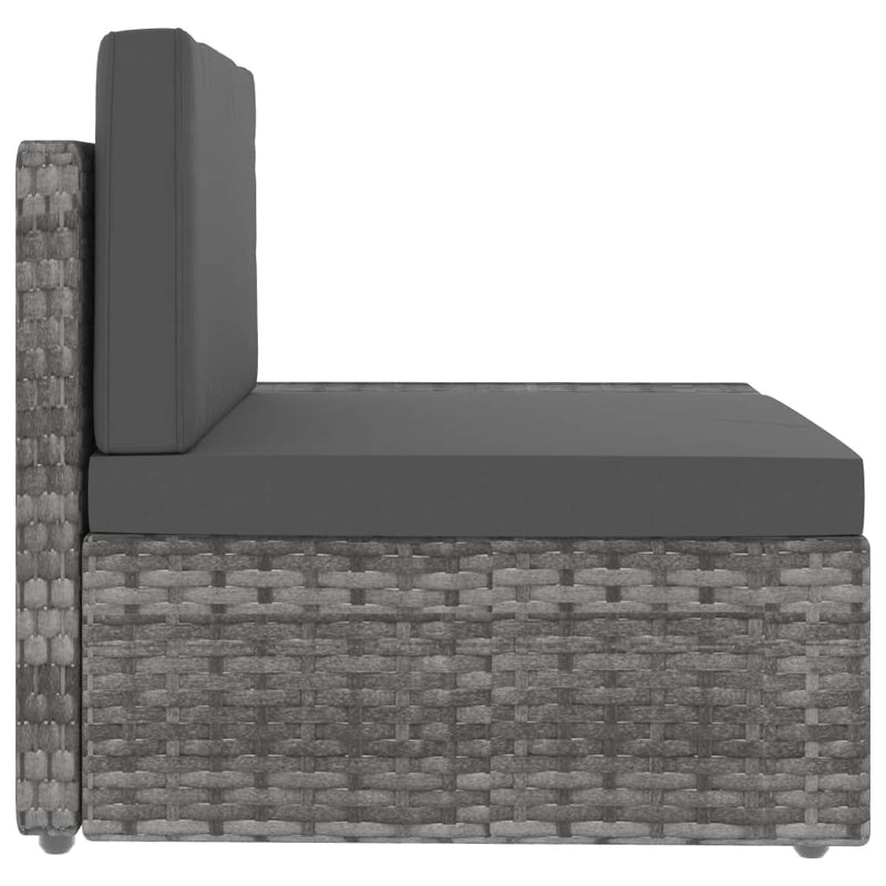 vidaXL 3 részes szürke polyrattan kerti ülőgarnitúra