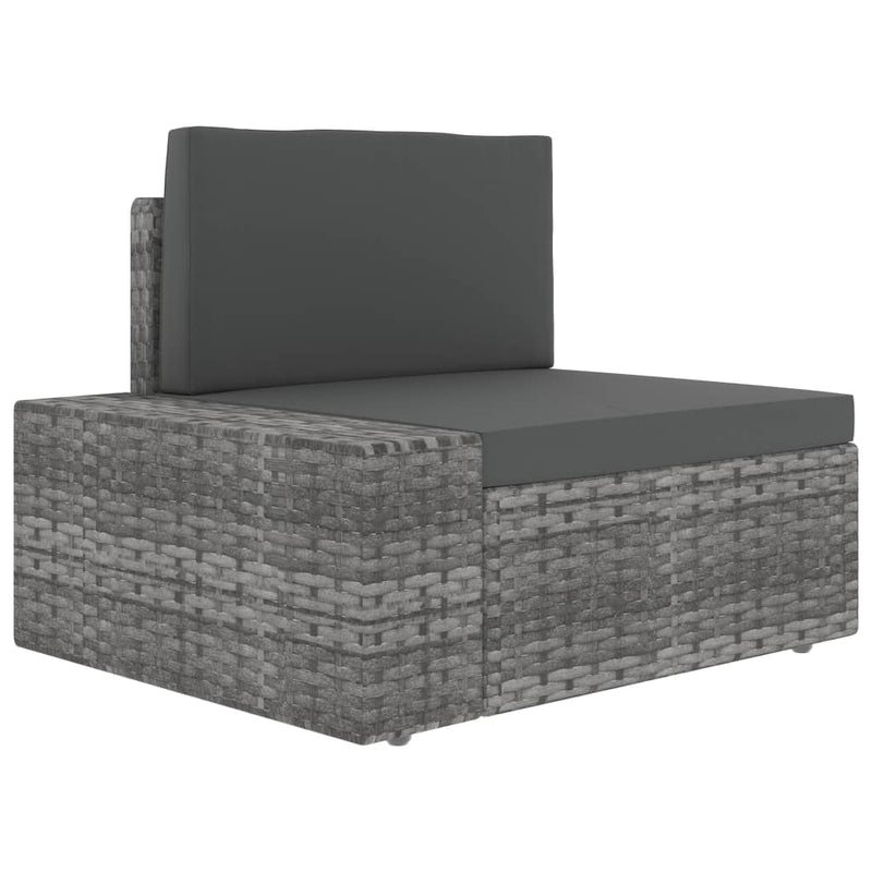 vidaXL 3 részes szürke polyrattan kerti ülőgarnitúra
