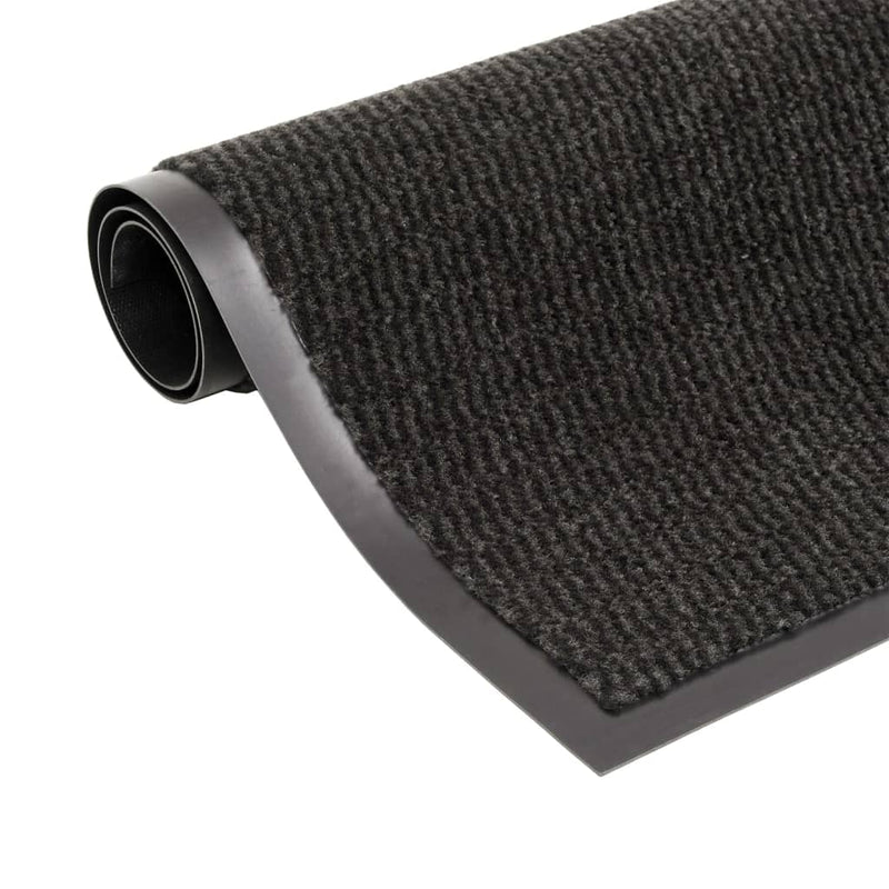 vidaXL 2 db fekete négyszögletes bolyhos szennyfogó szőnyeg 40 x 60 cm