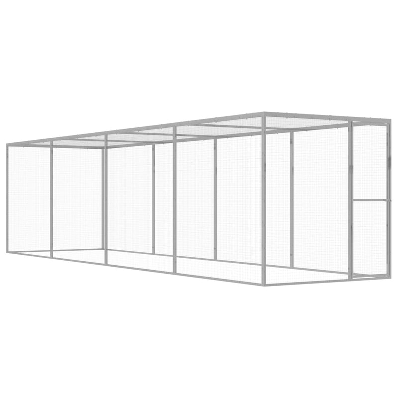 vidaXL horganyzott acél macskaketrec 6 x 1,5 x 1,5 m