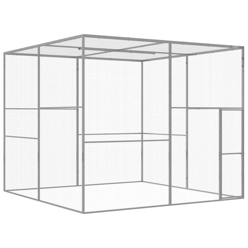 vidaXL horganyzott acél macskaketrec 3 x 3 x 2,5 m