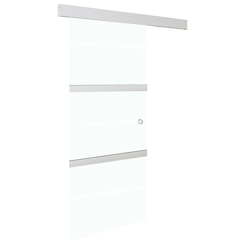 vidaXL ezüst ESG üveg és alumínium tolóajtó puha ütközőkkel 76x205 cm