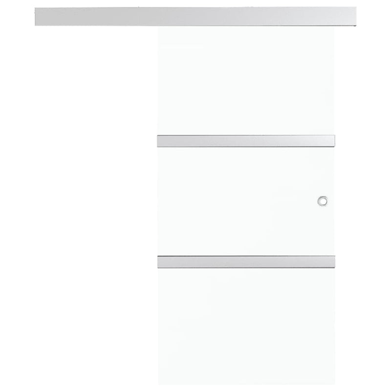 vidaXL ezüst ESG üveg és alumínium tolóajtó puha ütközőkkel 76x205 cm