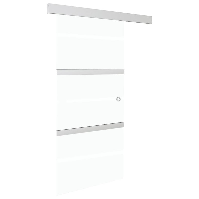vidaXL ezüst ESG üveg és alumínium tolóajtó puha ütközőkkel 90x205 cm