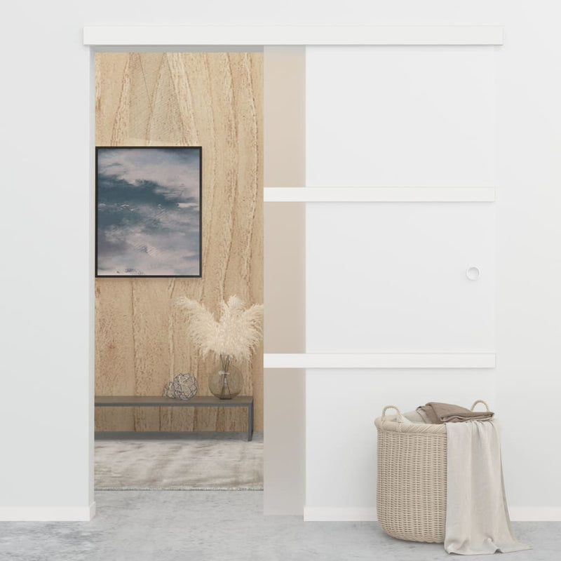 vidaXL ezüst ESG üveg és alumínium tolóajtó puha ütközőkkel 90x205 cm