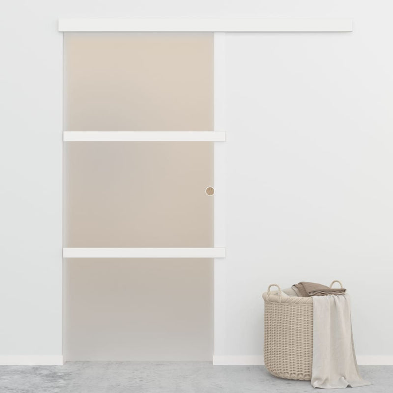 vidaXL ezüst ESG üveg és alumínium tolóajtó puha ütközőkkel 90x205 cm