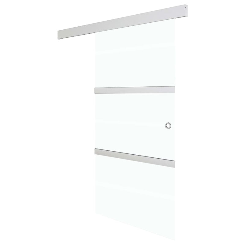 vidaXL ezüst ESG üveg és alumínium tolóajtó puha ütközőkkel 76x205 cm