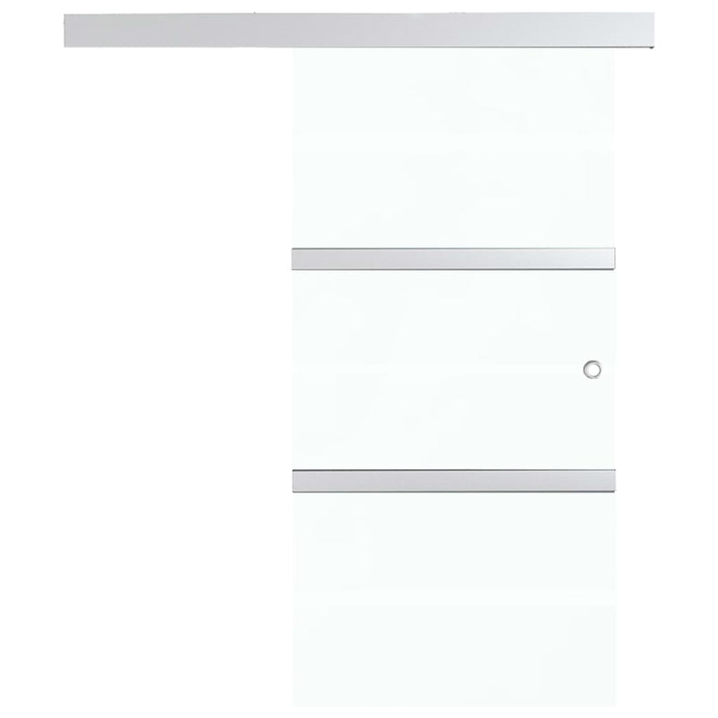 vidaXL ezüst ESG üveg és alumínium tolóajtó puha ütközőkkel 76x205 cm