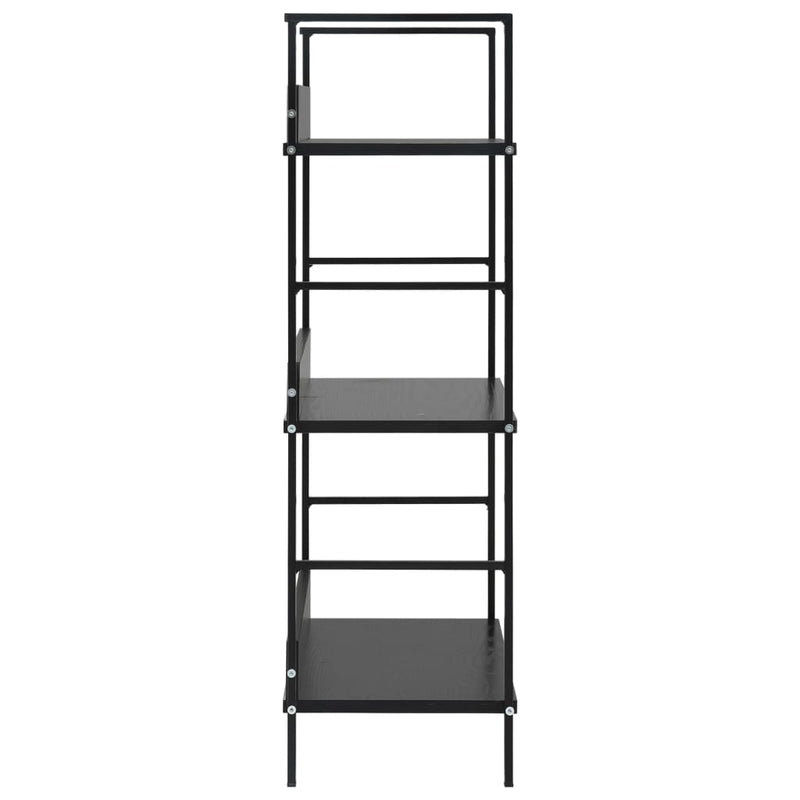 vidaXL 3 szintes fekete szerelt fa könyvespolc 60 x 27,6 x 90,5 cm
