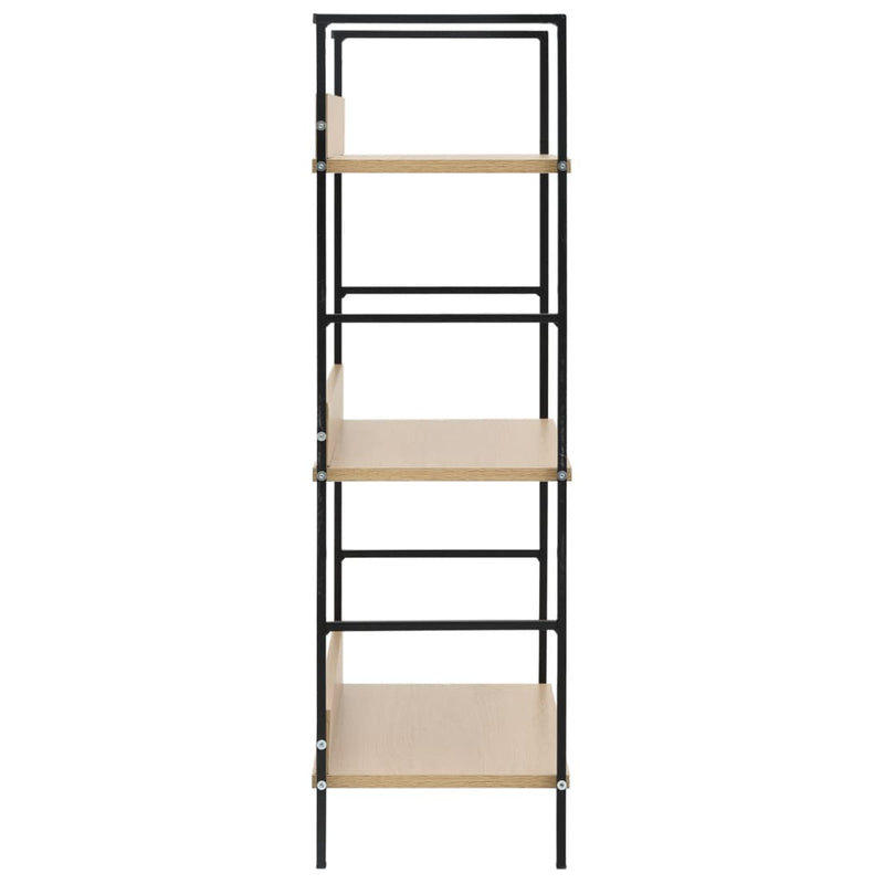 vidaXL 3 szintes tölgyszínű szerelt fa könyvespolc 60 x 27,6 x 90,5 cm