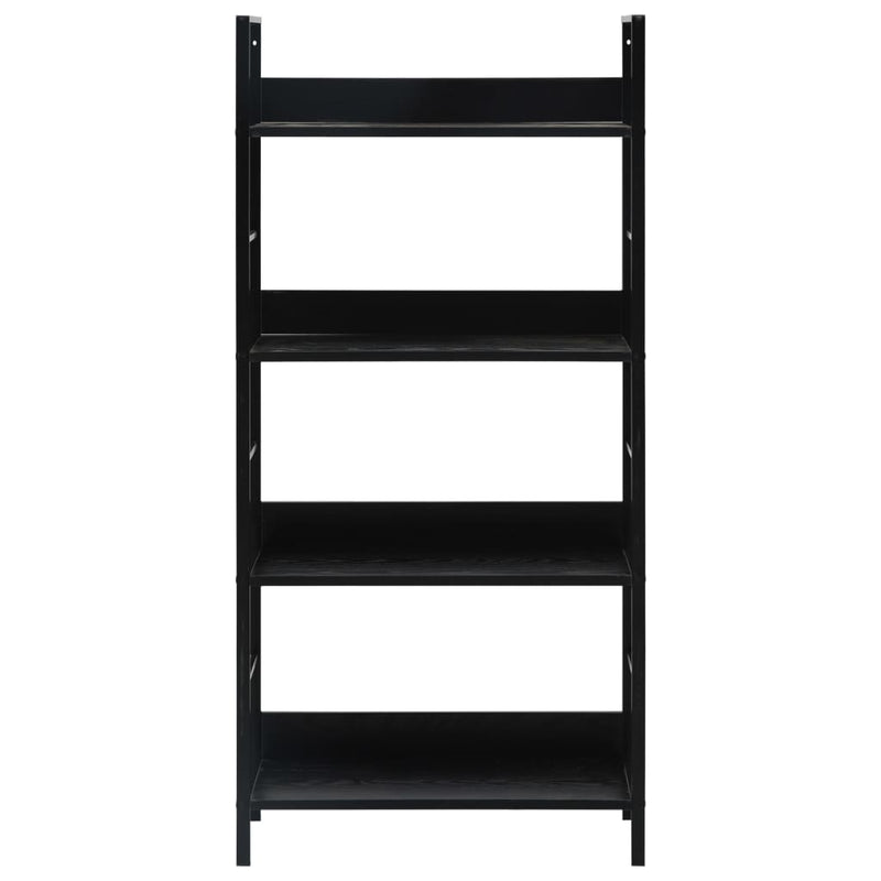 vidaXL 4 szintes fekete szerelt fa könyvespolc 60 x 27,6 x 124,5 cm