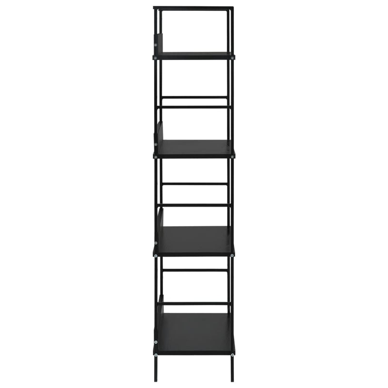 vidaXL 4 szintes fekete szerelt fa könyvespolc 60 x 27,6 x 124,5 cm