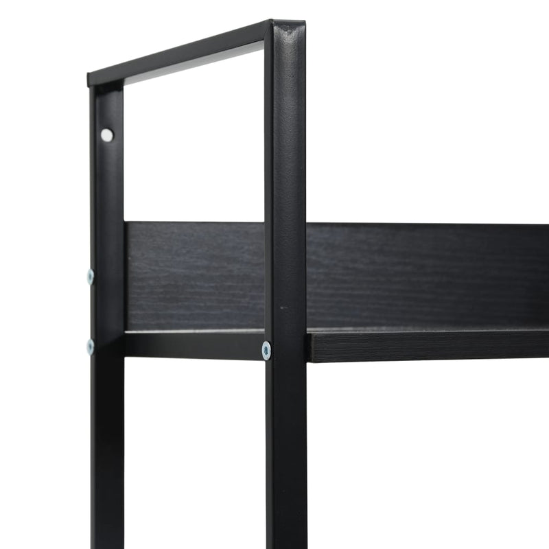 vidaXL 4 szintes fekete szerelt fa könyvespolc 60 x 27,6 x 124,5 cm