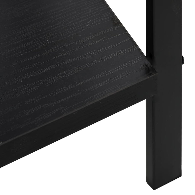 vidaXL 4 szintes fekete szerelt fa könyvespolc 60 x 27,6 x 124,5 cm