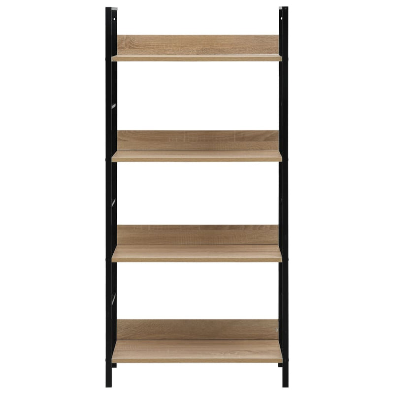 vidaXL 4 szintes tölgyszínű szerelt fa könyvespolc 60x27,6x124,5 cm