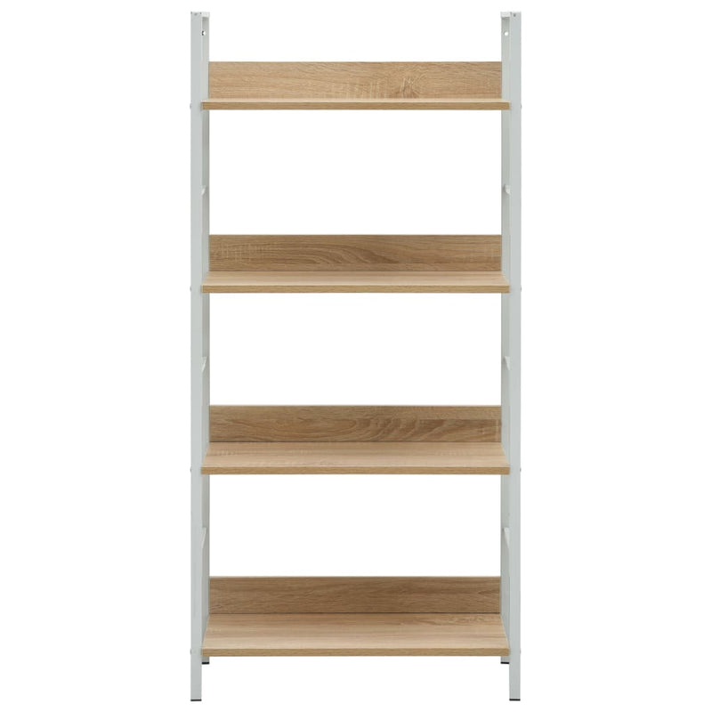 vidaXL 4 szintes tölgyszínű szerelt fa könyvespolc 60x27,6x124,5 cm