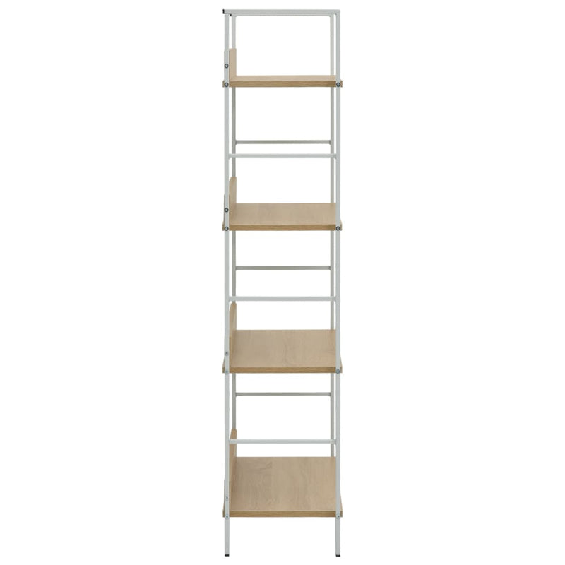 vidaXL 4 szintes tölgyszínű szerelt fa könyvespolc 60x27,6x124,5 cm