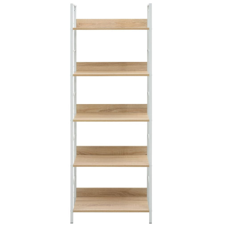vidaXL 5 szintes tölgyszínű szerelt fa könyvespolc 60x27,6x158,5 cm