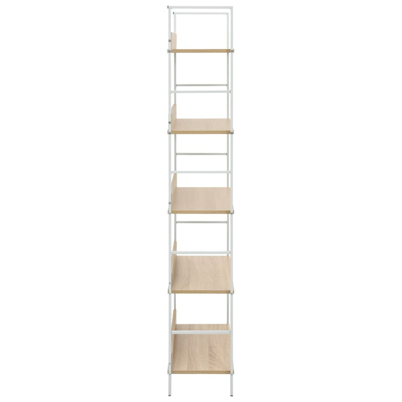 vidaXL 5 szintes tölgyszínű szerelt fa könyvespolc 60x27,6x158,5 cm