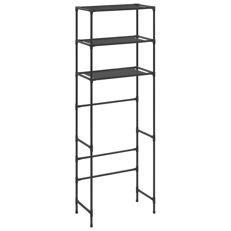 vidaXL 3 szintes fekete WC feletti tárolóállvány 53 x 28 x 169 cm