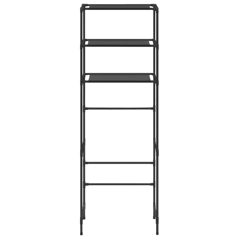 vidaXL 3 szintes fekete WC feletti tárolóállvány 53 x 28 x 169 cm