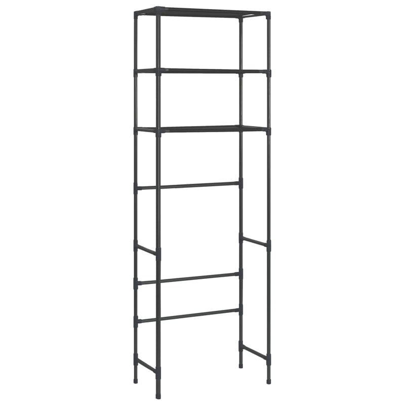 vidaXL 3 szintes fekete WC feletti tárolóállvány 53 x 28 x 169 cm