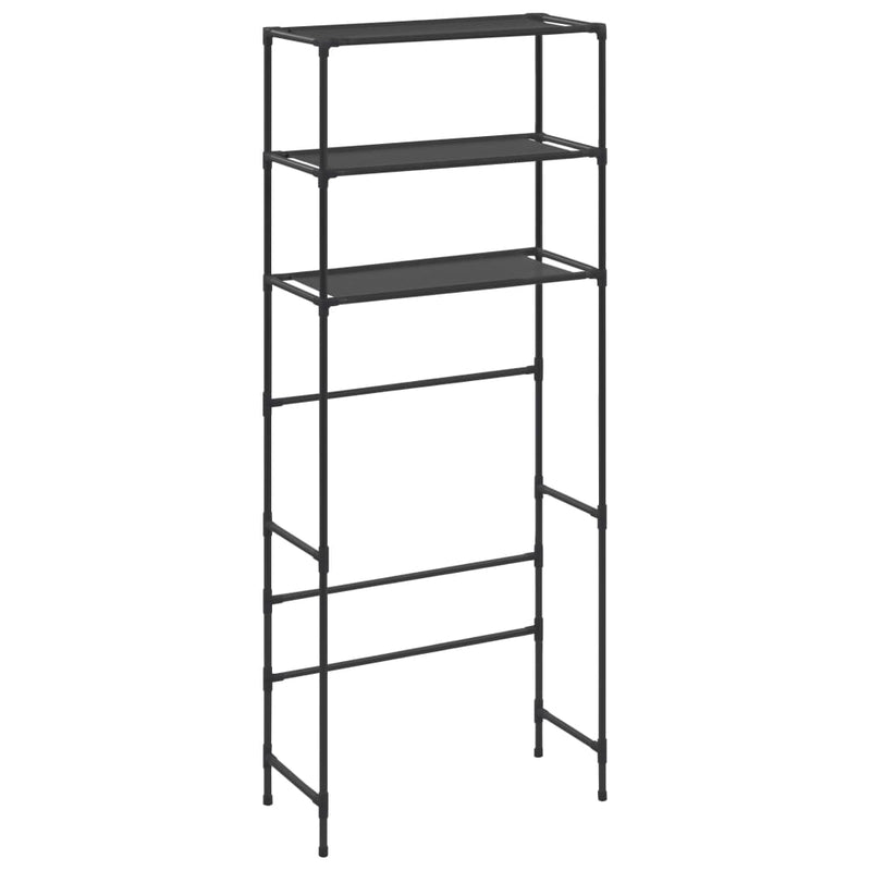 vidaXL 3 szintes fekete mosógép feletti tárolóállvány 69 x 28 x 169 cm