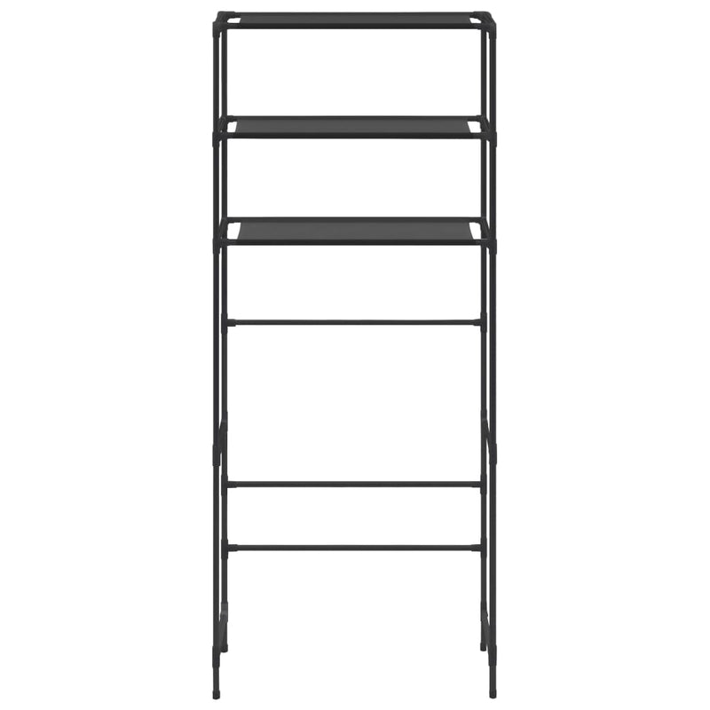 vidaXL 3 szintes fekete mosógép feletti tárolóállvány 69 x 28 x 169 cm