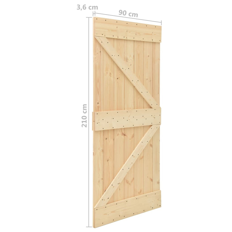 vidaXL tömör fenyőfa ajtó 90 x 210 cm