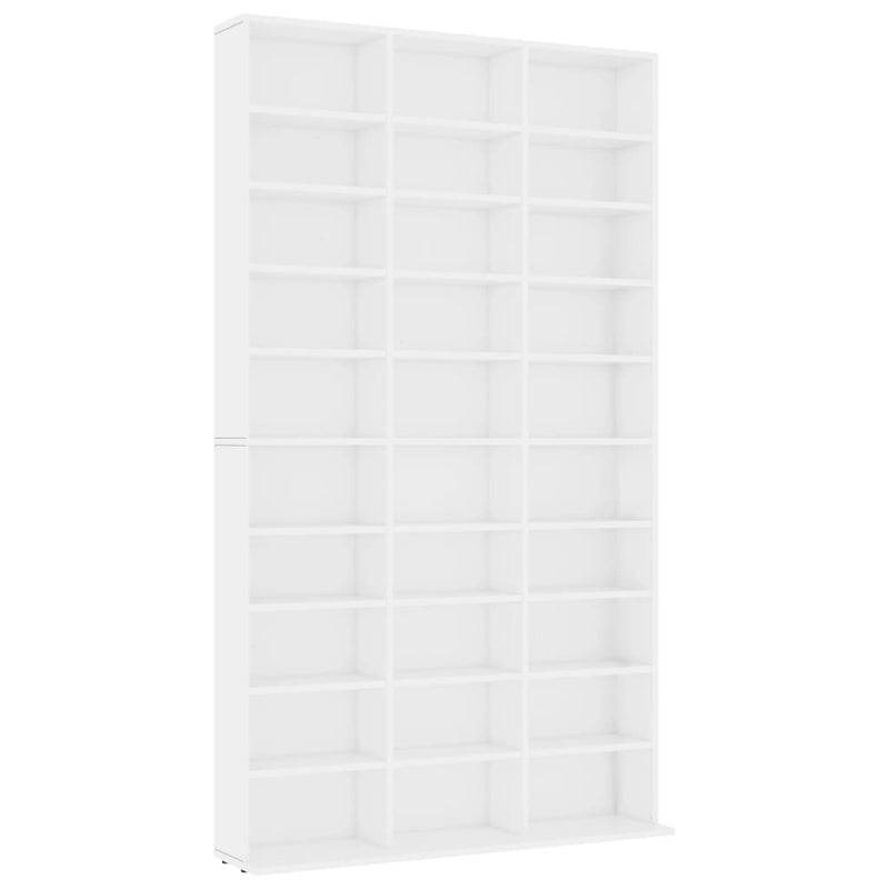 vidaXL fehér szerelt fa CD-szekrény 102 x 16 x 177,5 cm