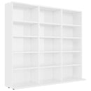 vidaXL magasfényű fehér forgácslap CD-tartó szekrény 102x23x89,5 cm