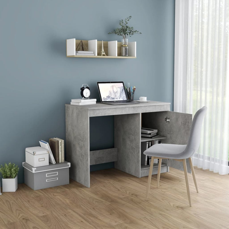vidaXL betonszürke szerelt fa íróasztal 100 x 50 x 76 cm