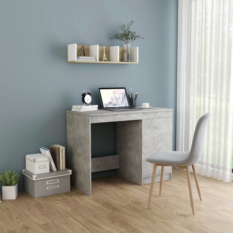 vidaXL betonszürke szerelt fa íróasztal 100 x 50 x 76 cm