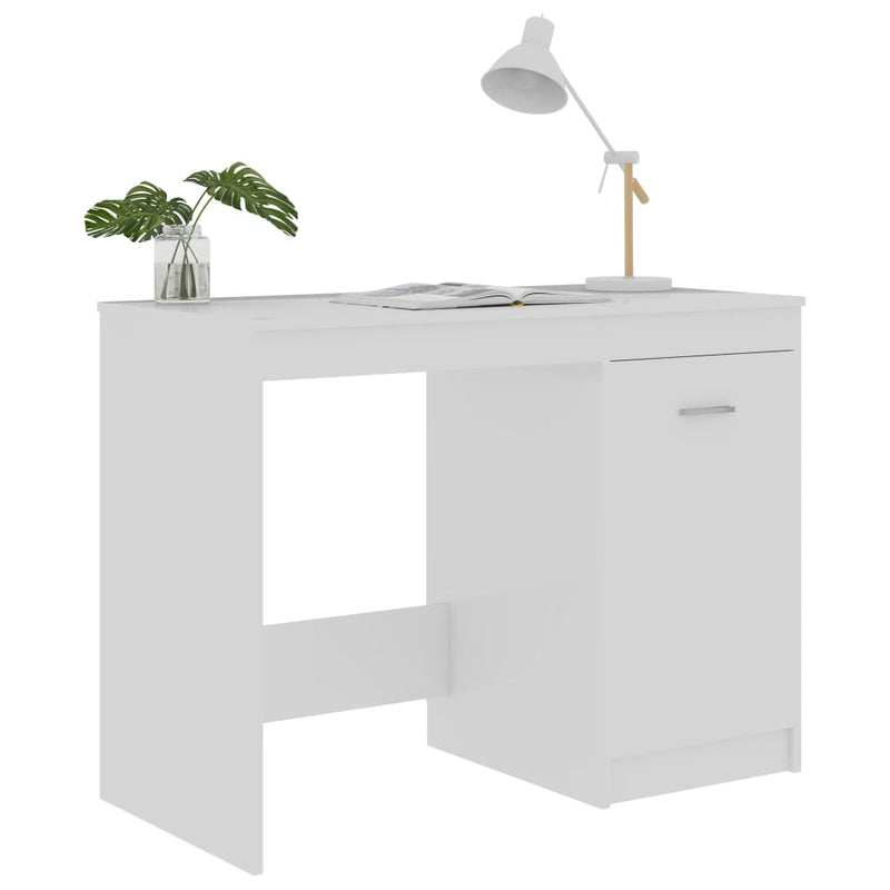 vidaXL magasfényű fehér szerelt fa íróasztal 100 x 50 x 76 cm