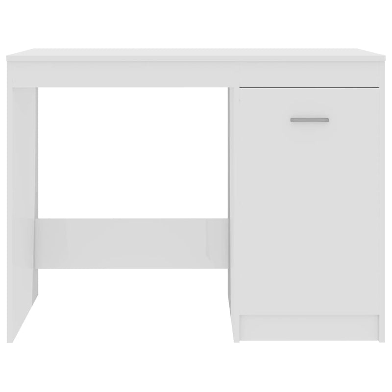 vidaXL magasfényű fehér szerelt fa íróasztal 100 x 50 x 76 cm