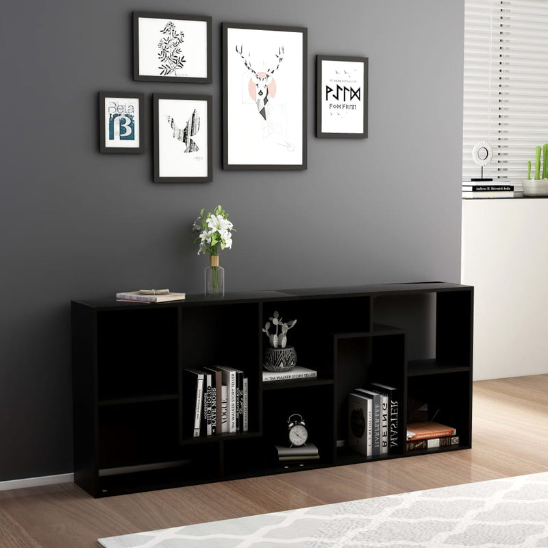 vidaXL fekete szerelt fa könyvszekrény 67 x 24 x 161 cm