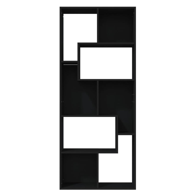 vidaXL fekete szerelt fa könyvszekrény 67 x 24 x 161 cm