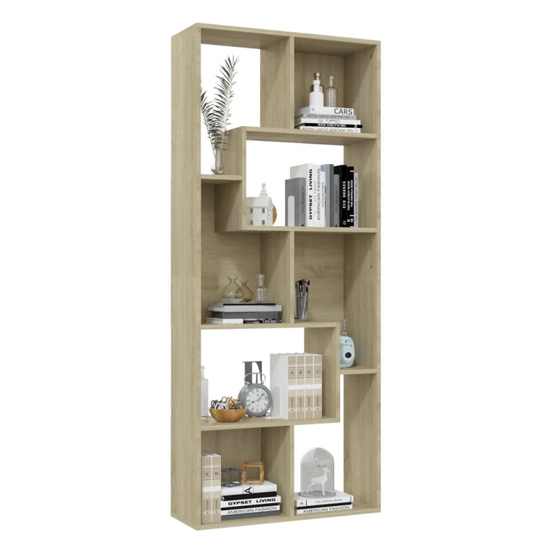 vidaXL sonoma tölgy színű szerelt fa könyvszekrény 67 x 24 x 161 cm