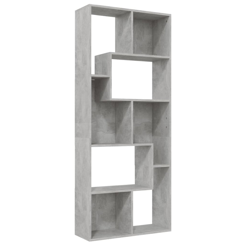 vidaXL betonszürke szerelt fa könyvszekrény 67 x 24 x 161 cm