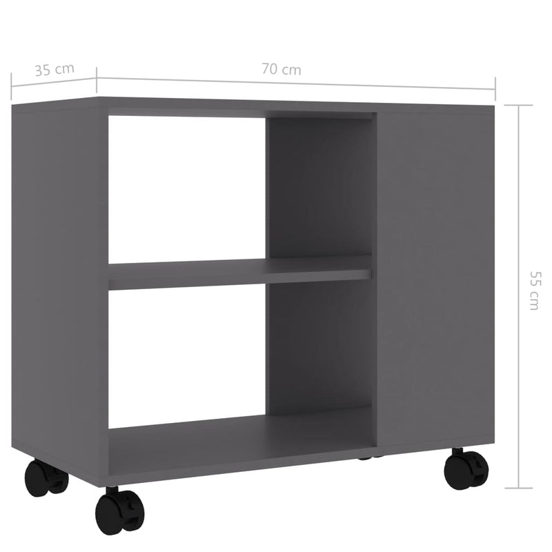 vidaXL szürke szerelt fa kisasztal 70 x 35 x 55 cm