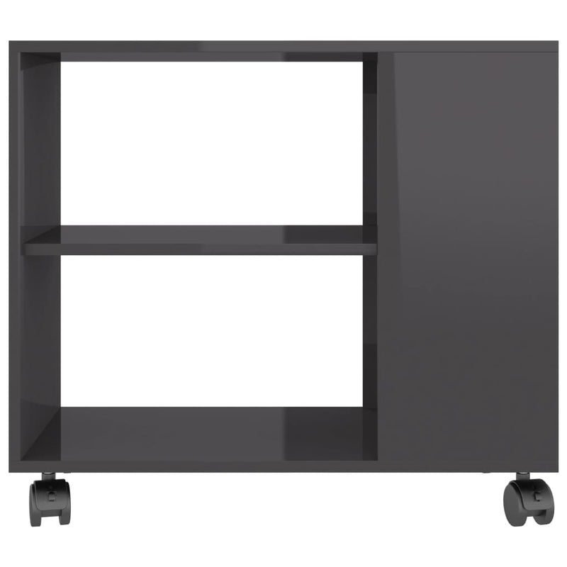vidaXL magasfényű szürke szerelt fa kisasztal 70 x 35 x 55 cm