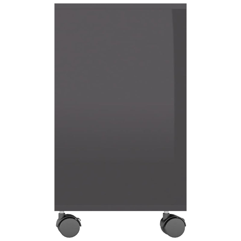 vidaXL magasfényű szürke szerelt fa kisasztal 70 x 35 x 55 cm