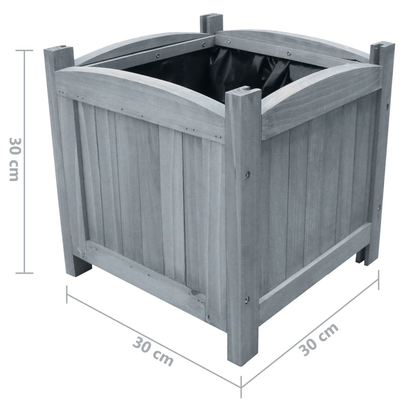 vidaXL 2 db tömör fenyőfa kerti magaságyás 30 x 30 x 30 cm