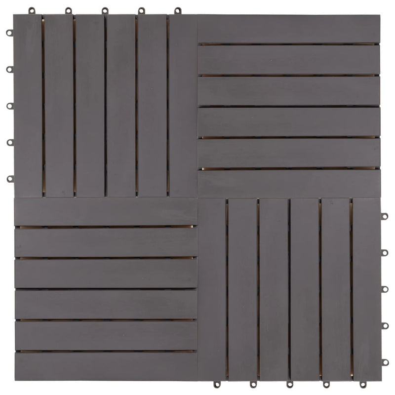 vidaXL 30 db antikolt szürke tömör akácfa padlólap 30 x 30 cm