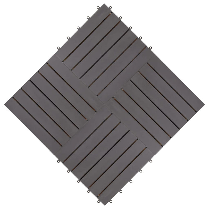vidaXL 30 db antikolt szürke tömör akácfa padlólap 30 x 30 cm