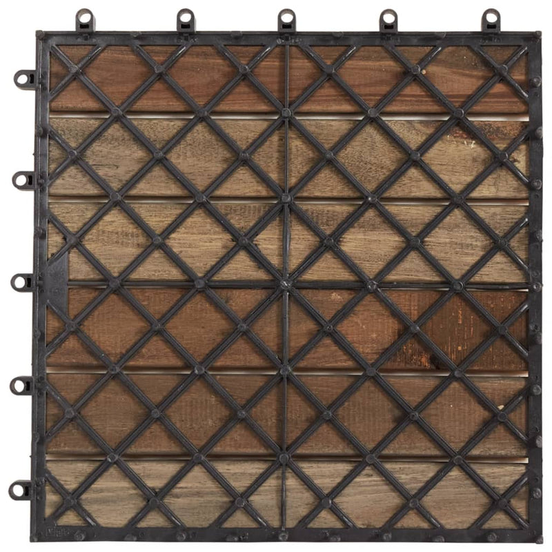 vidaXL 30 db antikolt szürke tömör akácfa padlólap 30 x 30 cm