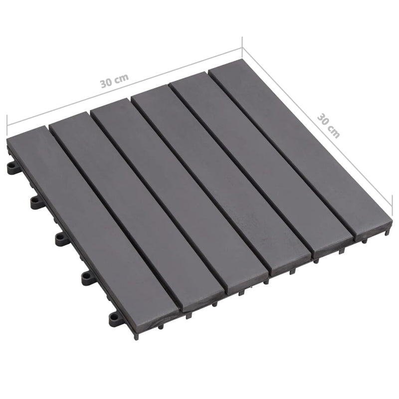 vidaXL 30 db antikolt szürke tömör akácfa padlólap 30 x 30 cm