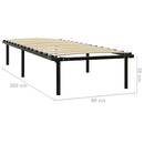 vidaXL fekete fém ágykeret 90 x 200 cm