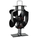 vidaXL fekete hővel meghajtott négylapátos kandalló ventilátor